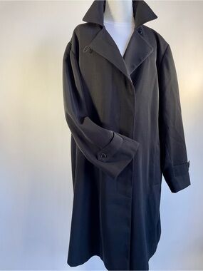 Fen-Nelli Signature Black Oversized Swing Coat / Trench Coat – Size 13/14